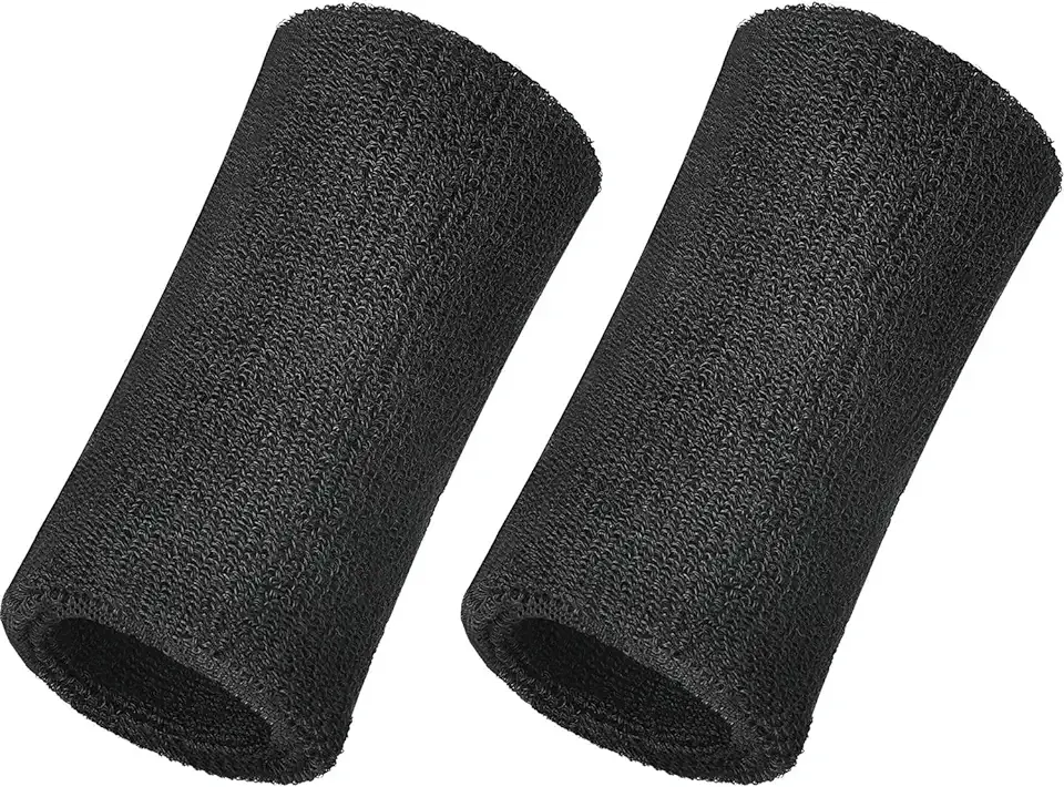 WILLBOND Pack of 2 Elastic Cotton Sport Wristbands 6"