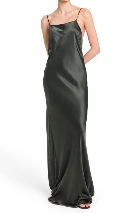 TWP Scoop Back Stretch Silk Maxi Slipdress
