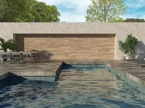 Suelo piscina porcelánico Ibor efecto piedra turquesa 30.3x61.3 cm C3 ECOCERAMIC