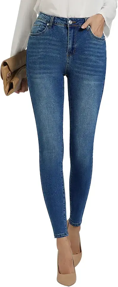 Skinny Jeans for Women High Waist Stretchy Classic High Rise Slimming Jeggings Denim Trousers Pants