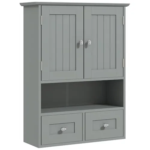 Rectangular 20-inch W of 2 Doors Wall Cabinet with Shelf