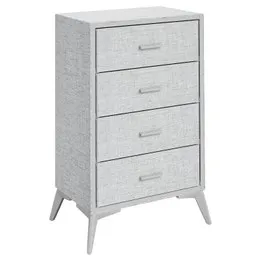 Fraser Country: Lyle 4 Drawer Dresser - Snow Velvet Light Grey