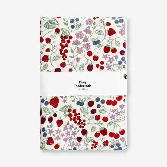 Tablecloth with strawberry print - 140x220 cm