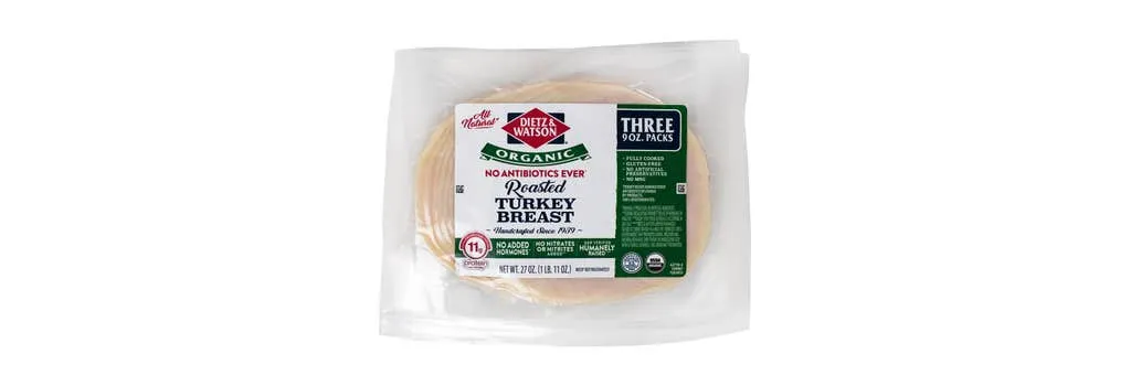 Dietz & Watson Organic Roasted Turkey Breast, 9 oz, 3-count