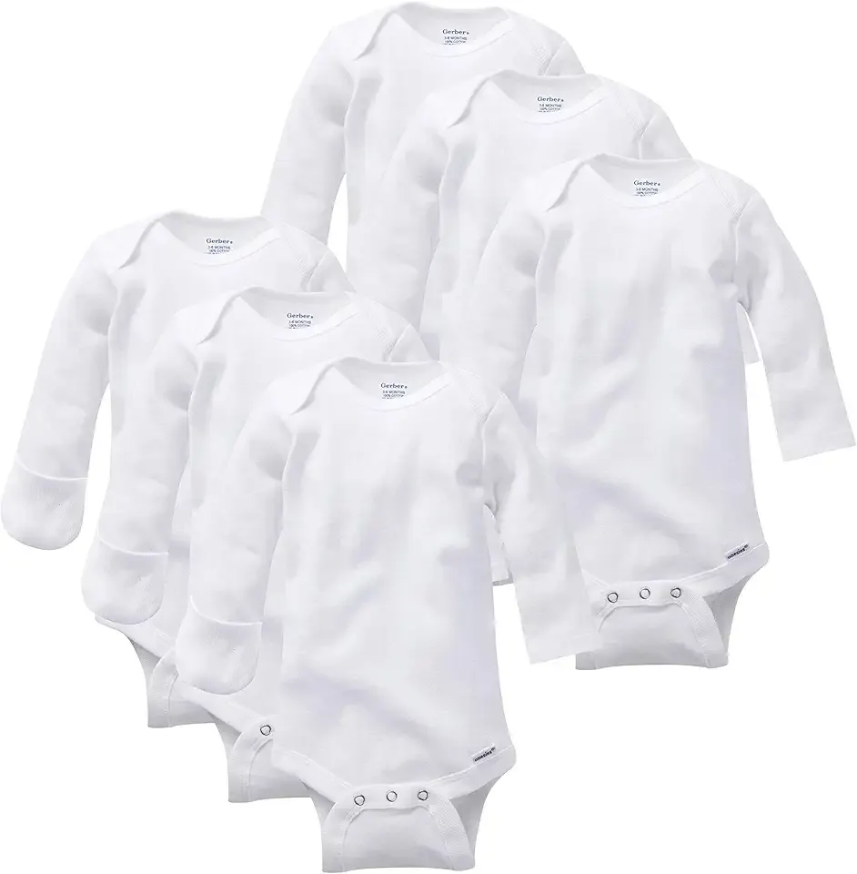 unisex-baby Multi-pack Long-sleeve Onesies Bodysuit Mitten Cuff Sizes