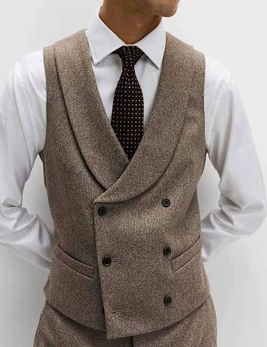 Italian Wool Blend Double Breasted Waistcoat