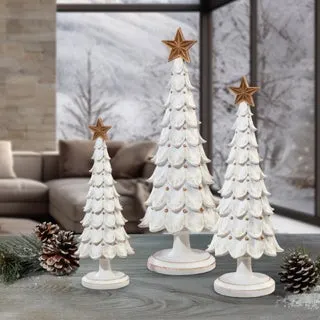 Wood Inspired Holiday Trees, Set of 3
