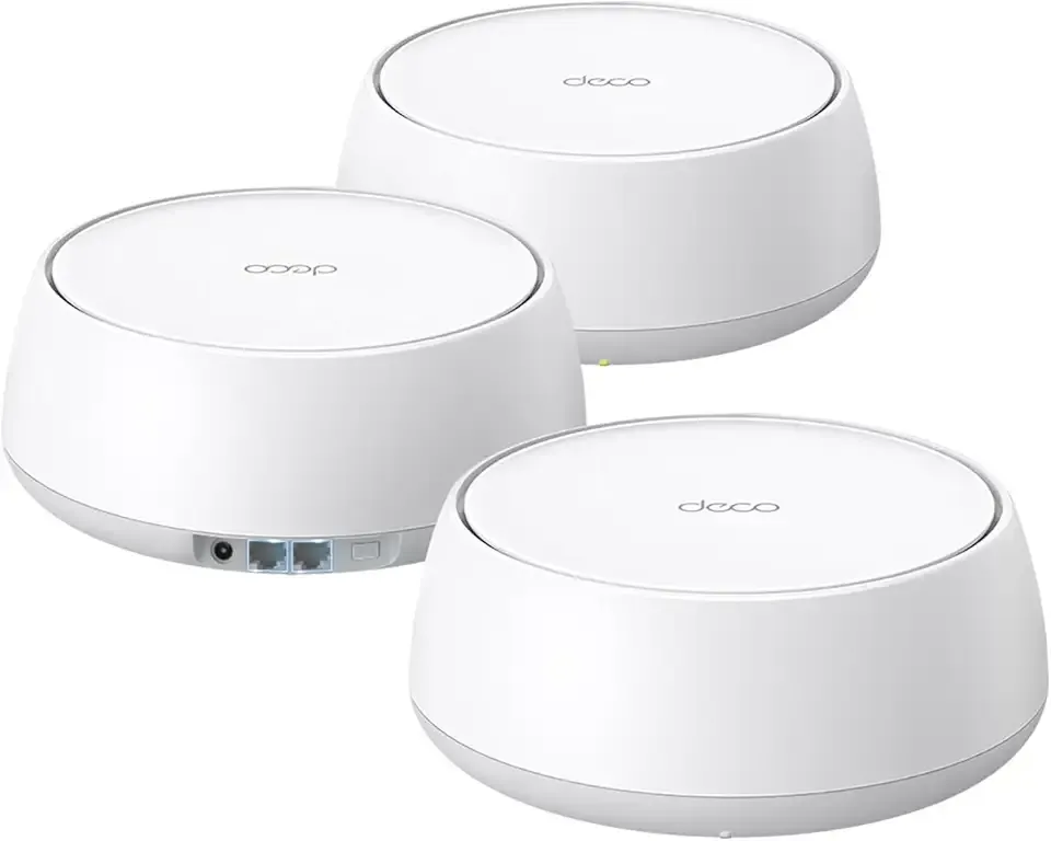 TP-Link Deco 7 BE25 Dual-Band BE5000 WiFi 7 Mesh Wi-Fi System | 4-Stream 5 Gbps, 240 Mhz | Covers up to 6,600 Sq.Ft | 2X 2.5G Ports Wired Backhaul | VPN,MLO, AI-Roaming, HomeShield, 3-Pack