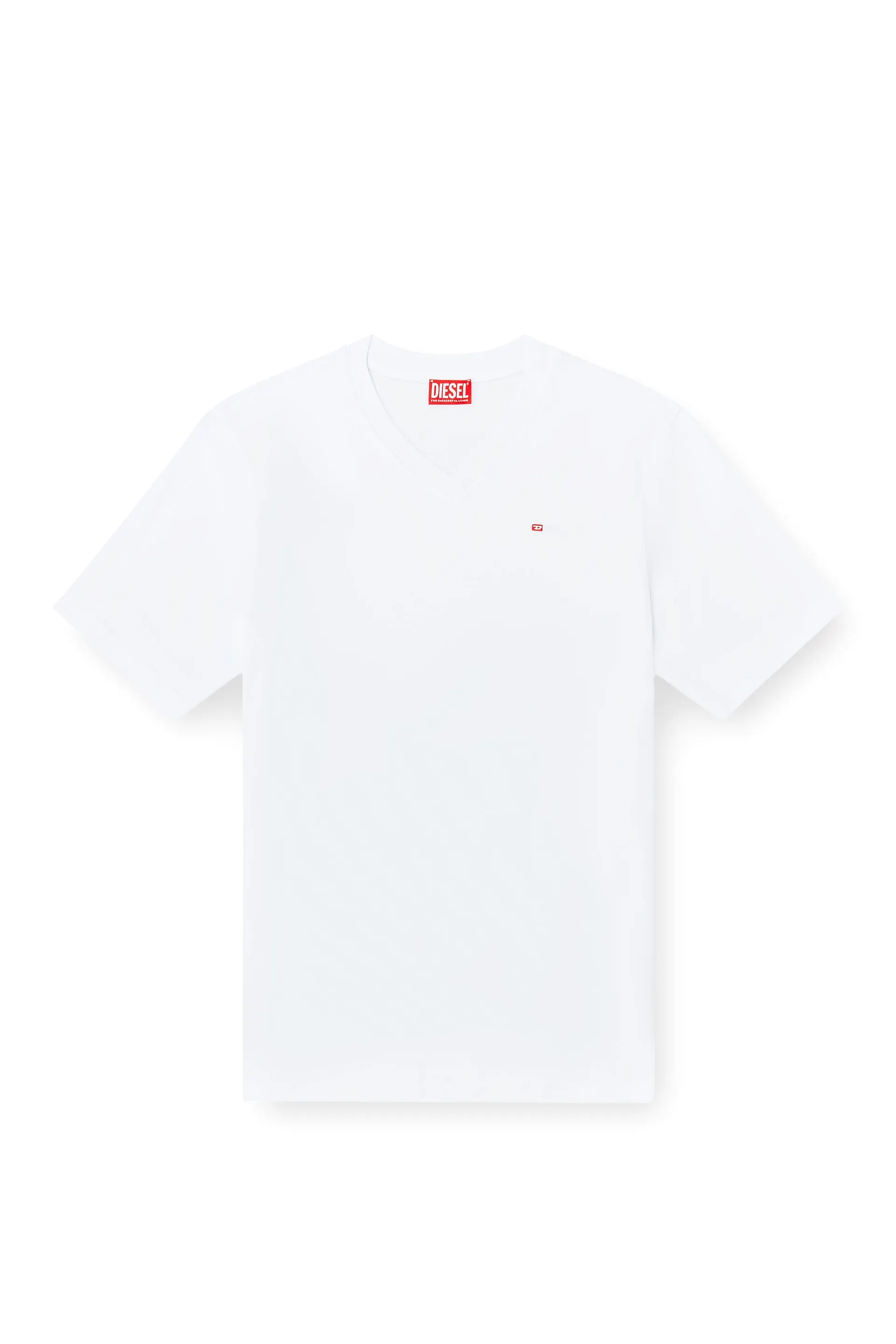 V-neck T-shirt with micro logo embroidery