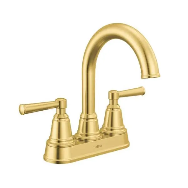 Delta Foundations Design Series Traditional 4 in.​ Centerset Double Handle Bathroom Sink Faucet in Brushed Gold
