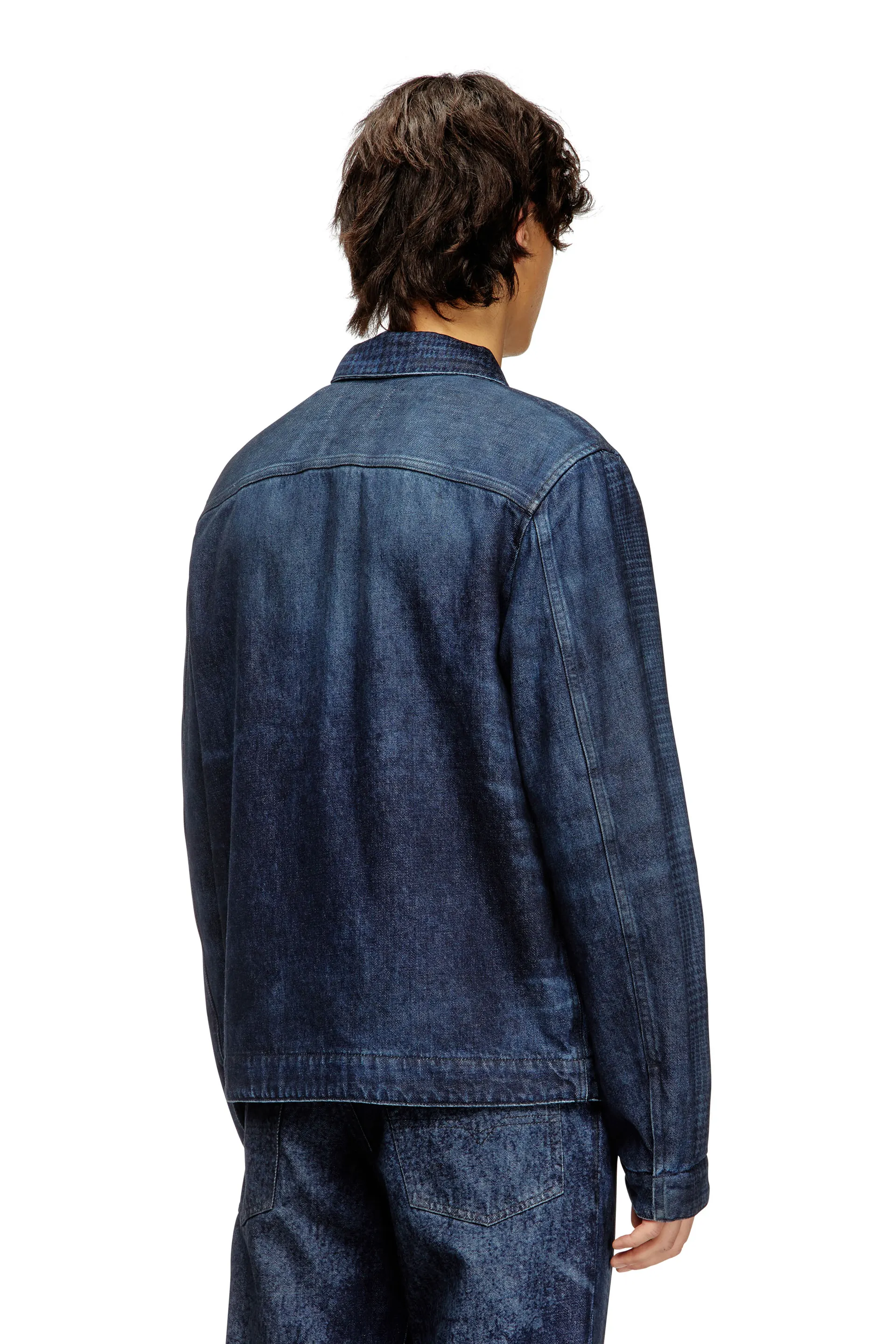 Jacket in Prince of Wales denim