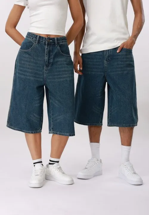 UNISEX - Jeansshorts - blue denim