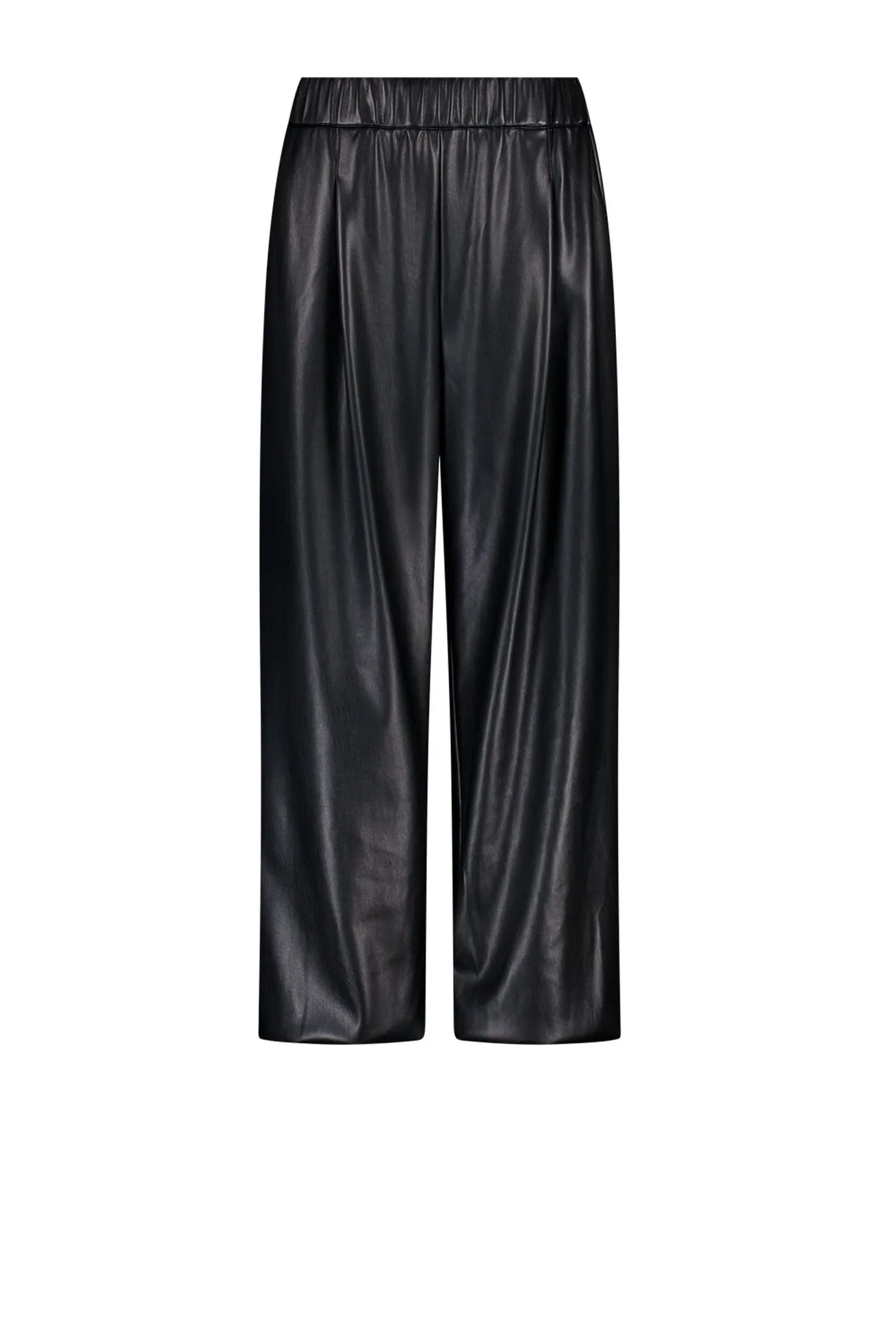 Balloon fit broek | Zwart | Imitatieleer