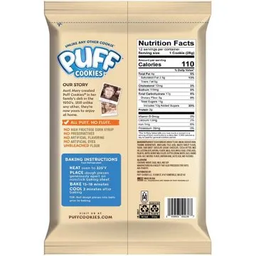 Puff Cookies Puff Cookie Dough Chocolate Chip, 12.65 oz