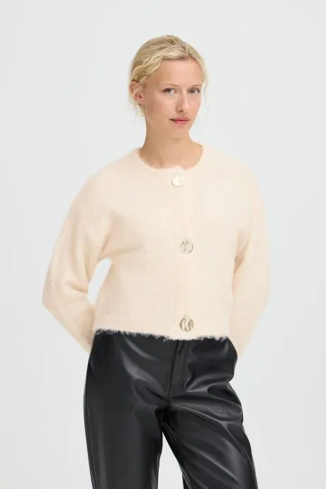 Vesten BYOMANTA CARDIGAN dames beige