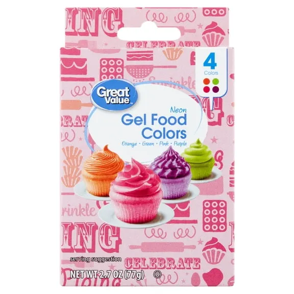 Great Value Gel Food Colors, Neon Multicolor, 2.7 oz $7.32 $2.71/oz