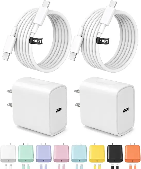 10FT iPhone 18 17 16 15 Charger Fast Charging USB C Charger Block