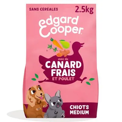 Edgard & Cooper Medium Puppy Canard et poulet sans céréales