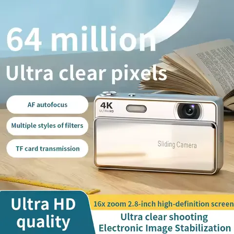 New sliding digital camera CCD campus 4K high-definition camera for taking photos and recording integrated student card machine