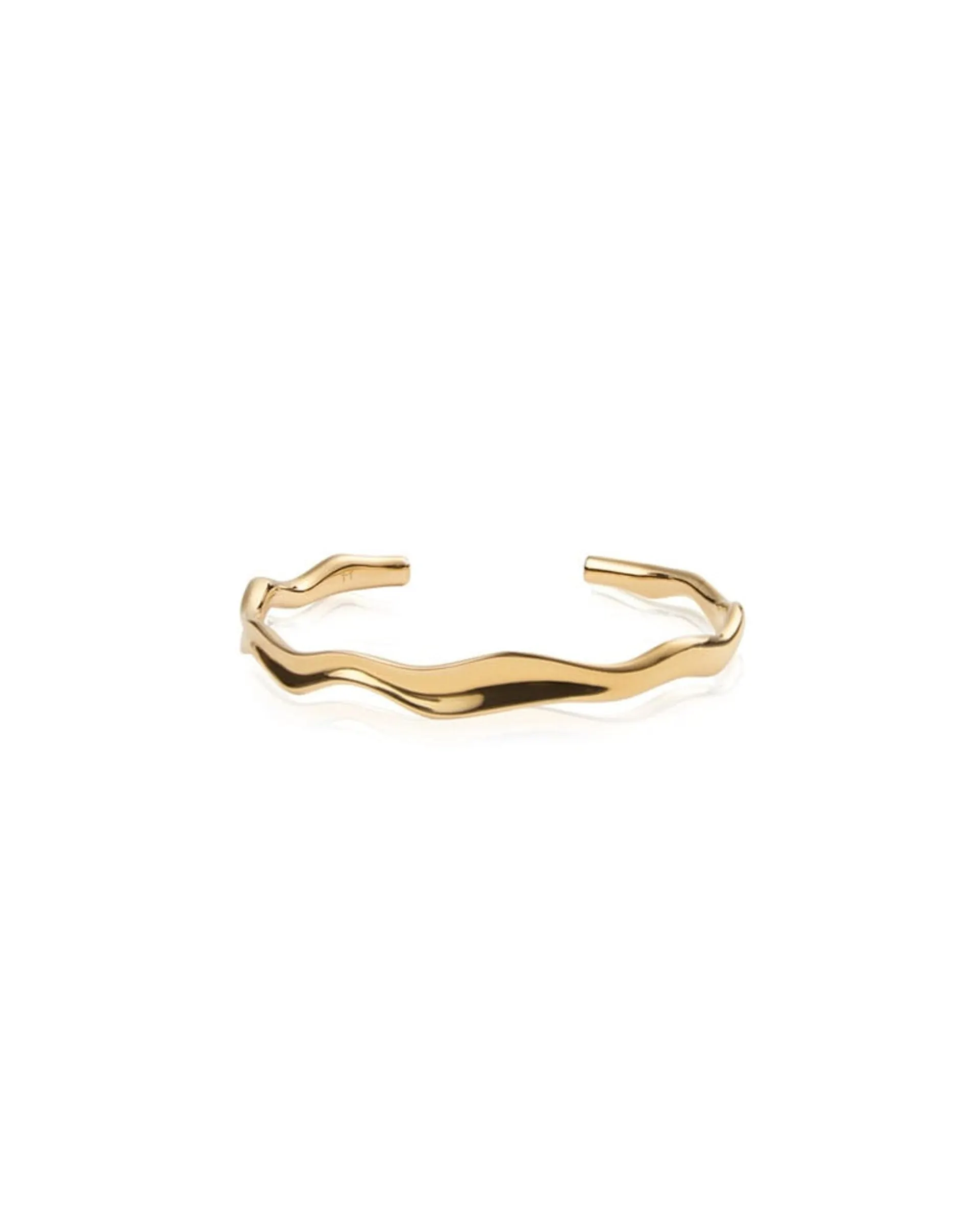 Wavy Bolded Cuff armring i gullfarget stål
