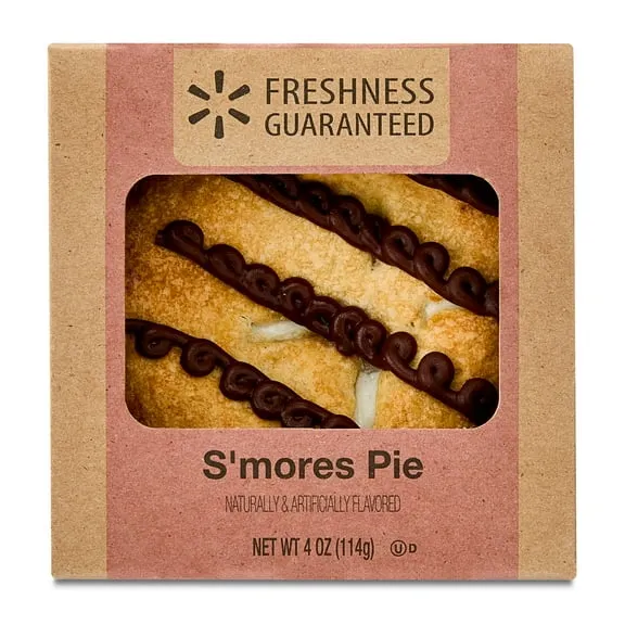 Rollback Freshness Guaranteed 4" S'mores Mini Baked Pie, 4 oz (Shelf Stable), Paperboard Box $0.79 Was $0.92 19.8 ¢/oz