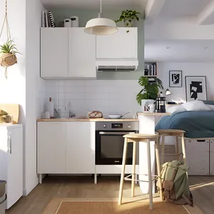 Cocina en kit Eleki blanca 2 módulos altos + 2 bajos L.140 x H.217 x P.58 cm