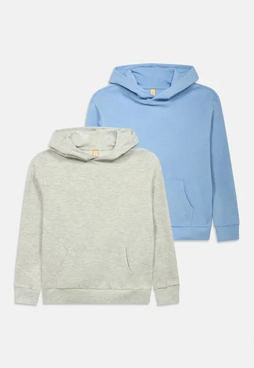 UNISEX 2 PACK - Hoodie - mottled light grey/light blue
