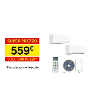 Condizionatore dual ELUXE 9000 12000 BTU inverter A++/A+ serie Amber Eco
