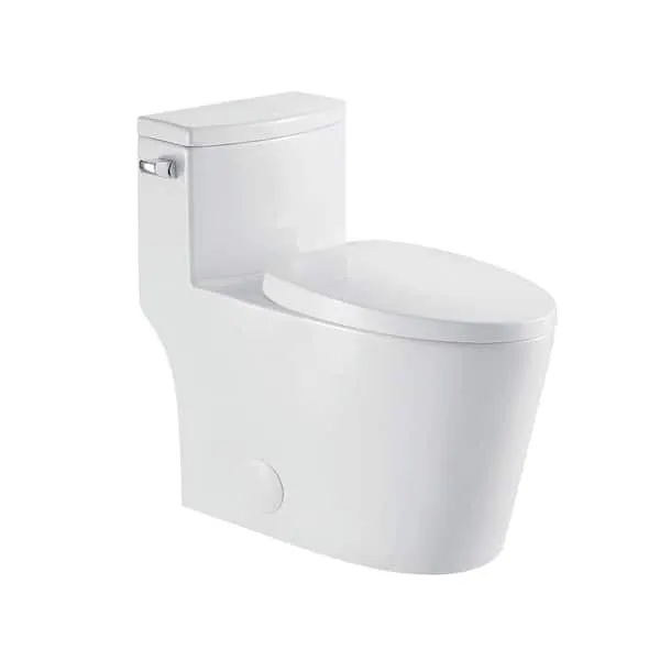 Braila 12 in. 1-Piece 1.28 GPF Side Flush Elongated Toilet in White, Seat Included