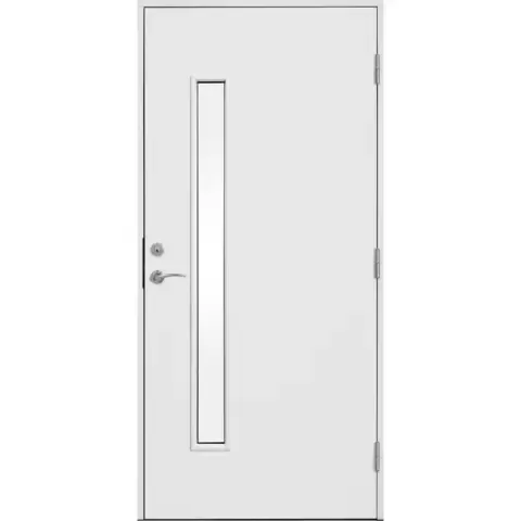 Ytterdør funkis klart glass side 90x200 høyre hvit ncs s0502-y