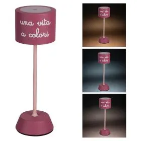 Lampada da tavolo touch ricaricabile, fucsia e rosa, Aladina Nuances
