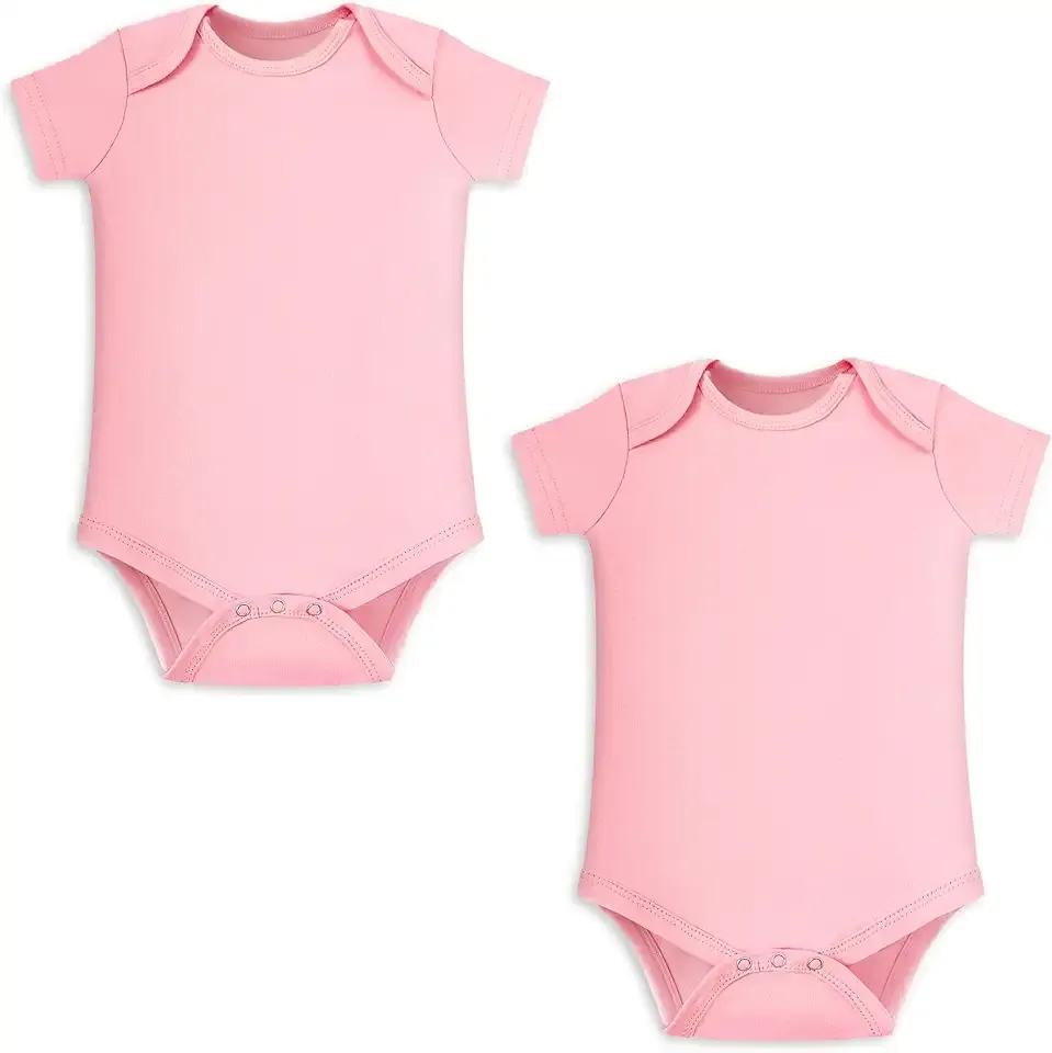 Unisex Baby Bodysuit, 100% Organic Cotton Short Sleeve Clothes, Ultra Soft Newborn Essentials for Boys & Girls