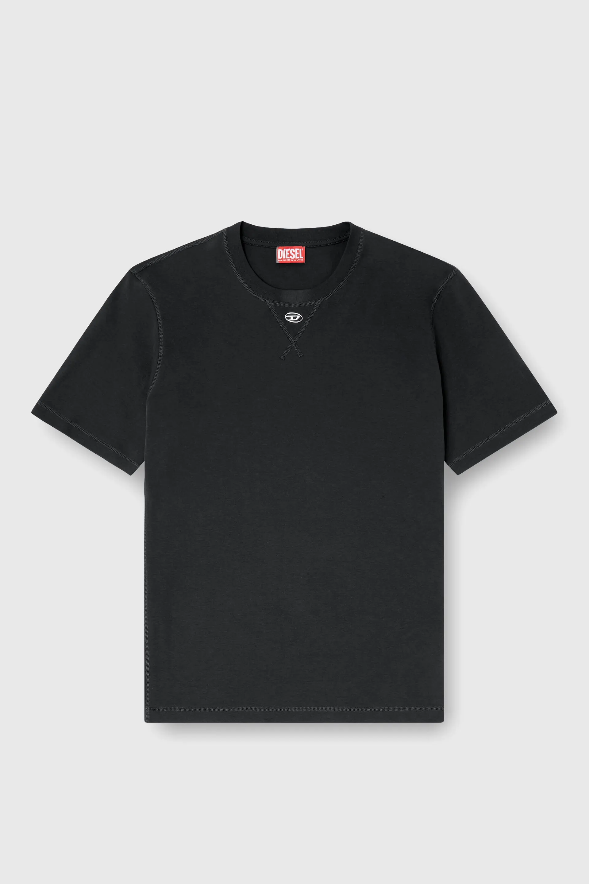 Regular T-shirt with crew neck and Oval D