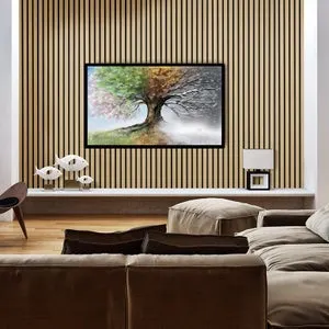 Pannello decorativo fonoassorbente Quanti FIBROTECH nero e rovere chiaro L 244 x L 52 cm, Sp 18 mm