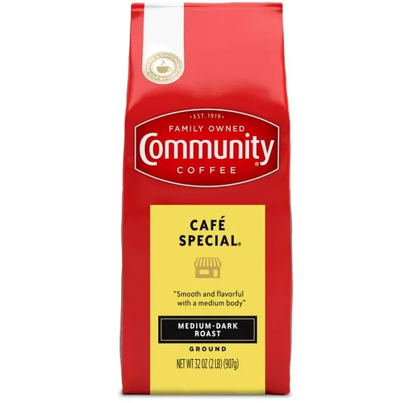 Community Coffee Caf Special Medium-Dark Roast Ground 32 oz Gable Top