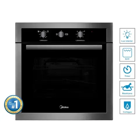 Horno Empotrable Midea a Gas 65 Lt MGGA24M6ARBS Negro