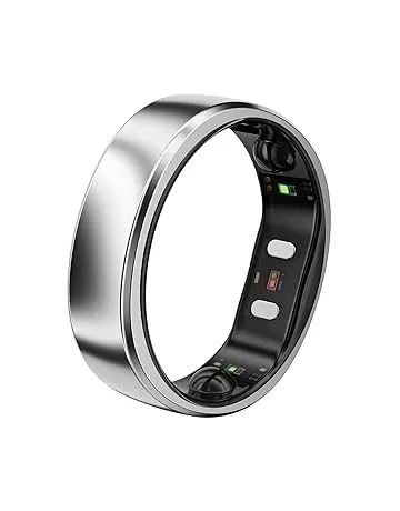 RingConn Gen 2 Air, Ultra-Thin AI Smart Ring, 10-Day Battery Life, Fitness/Sleep/Stress/HR Tracker for Women&Men, No App Fee for Standard Features, iOS & Android Compatible (Size 8, Galaxy Sliver)