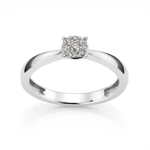 DIANA Diamantring 375 Hvitt Gull 0,11 ct