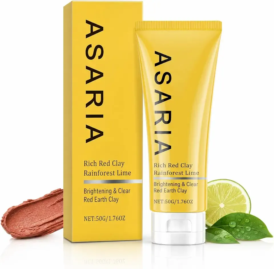 Official Asaria Australian Red Clay Mask, Deep Cleansing Kaolin Clay Face Mask with Kakadu Plum & Vitamin C, Pore Care Oil Control Facial Mask for Smooth-Looking Skin, Mineral Clay Treatment