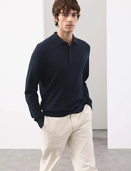 Pure Extra Fine Merino Wool Polo Shirt