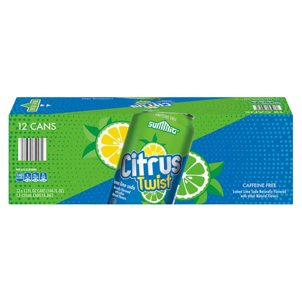 Summit Citrus Twist Lemon Lime Soda, 12 pack
