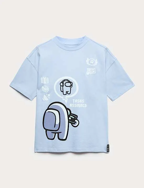 T-Shirt aus reiner Baumwolle mit Among Us™-Motiv