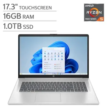 HP 17.3" HD+ Touchscreen Laptop - AMD Ryzen 5 7430U - 1600 x 900 -16GB Memory - 1TB SSD - Windows 11 Home