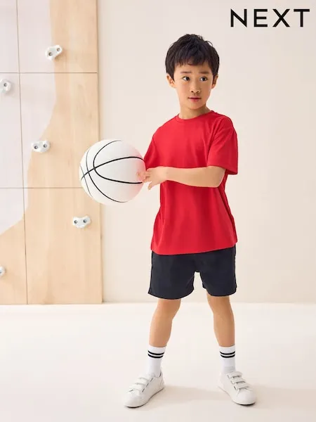 Red Single Sports T-Shirt (3-16yrs)
