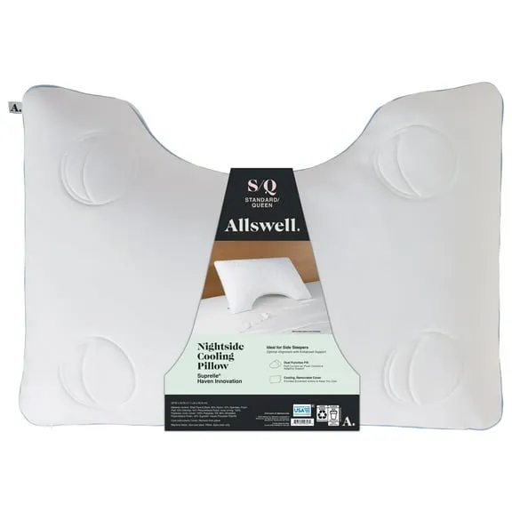 Allswell Nightside Cooling Pillow with Dual Function Fill, Standard/Queen