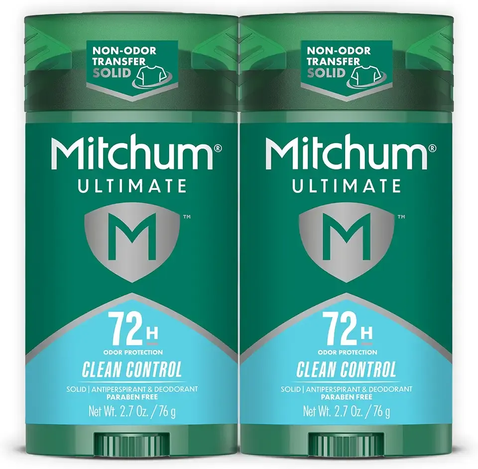 Mitchum 72H Odor Protection Antiperspirant Deodorant, Clean Control, 2 pack