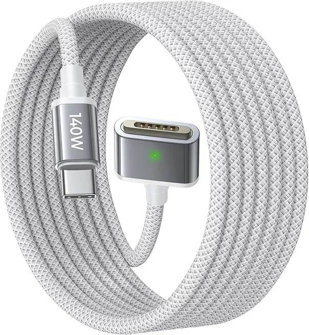 MacBook Charger USB-C to Magnetic 3 Cable (6.6FT) for M4/M3/M2 MacBook Pro Air M5 Charger, 140W Magnetic Safe 3 Cable Computer Laptop Cord for Pro (16"/14" 2026-2021) Air (15''/13'' 2026-2022)