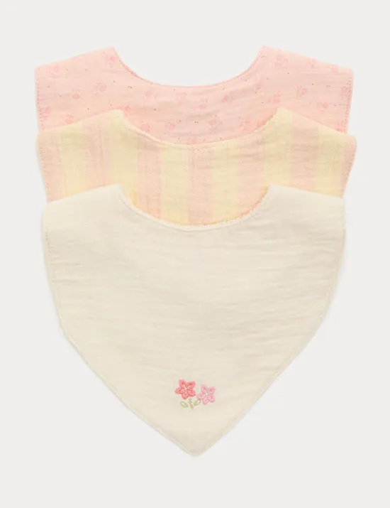 3er-Pack Geschenkeset Lätzchen aus reiner Baumwolle für Mädchen