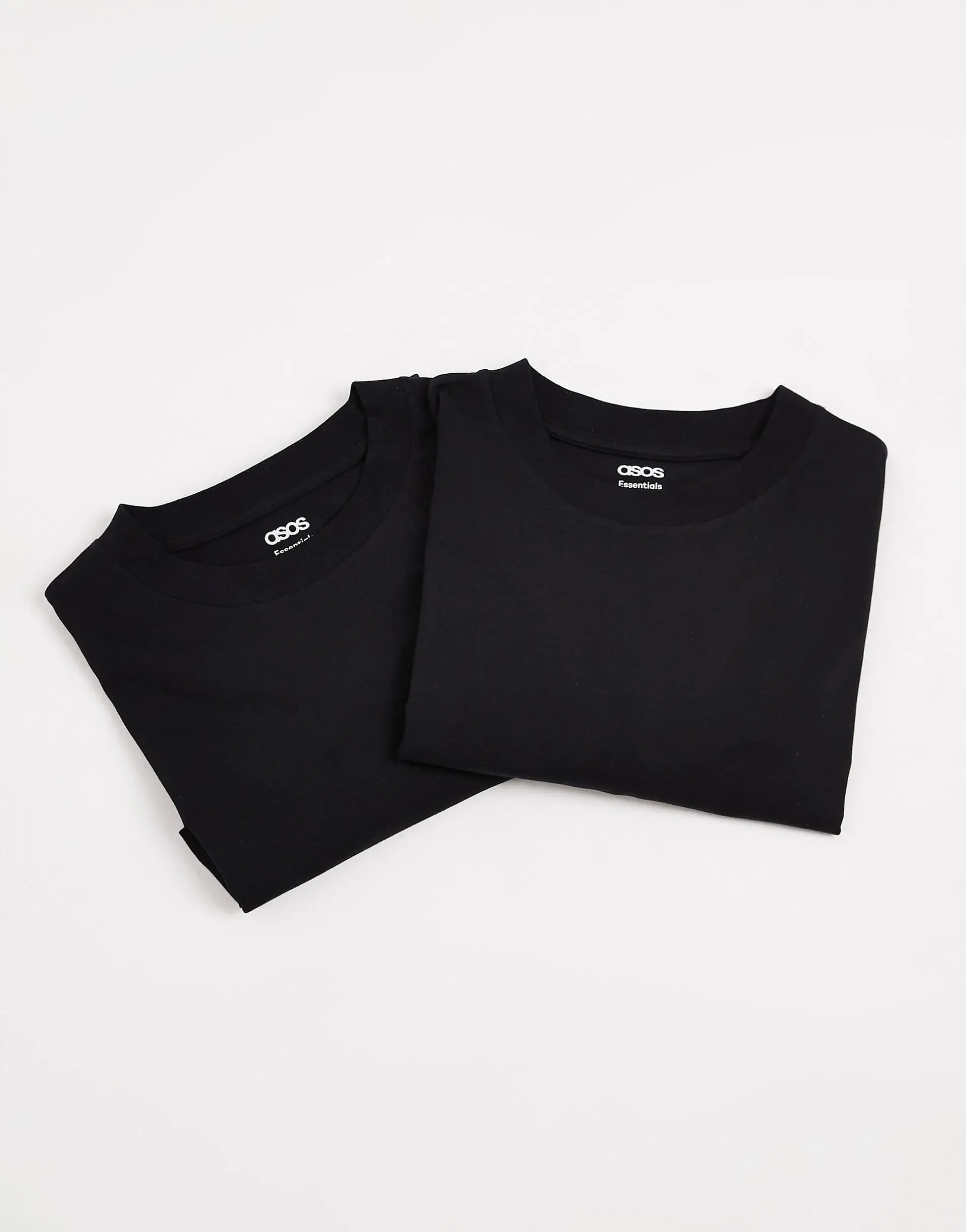 ASOS DESIGN Essentials 2 pack relaxed t-shirts in black