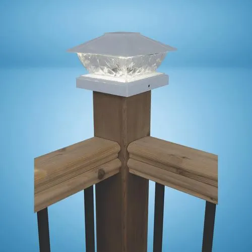 Patriot Lighting® Solar Integrated LED Lakota White Post Cap Landscape Light - 2-Pack